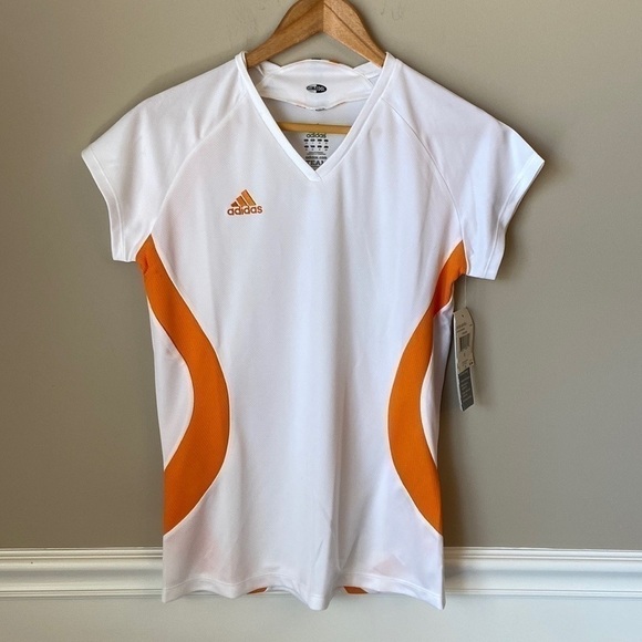 Adidas NWT Women’s Orange/ White Volleyball Clima Cool Jersey - Small - Picture 1 of 7